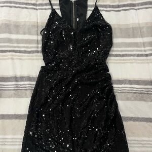 Elegant Black Sequin Dress
